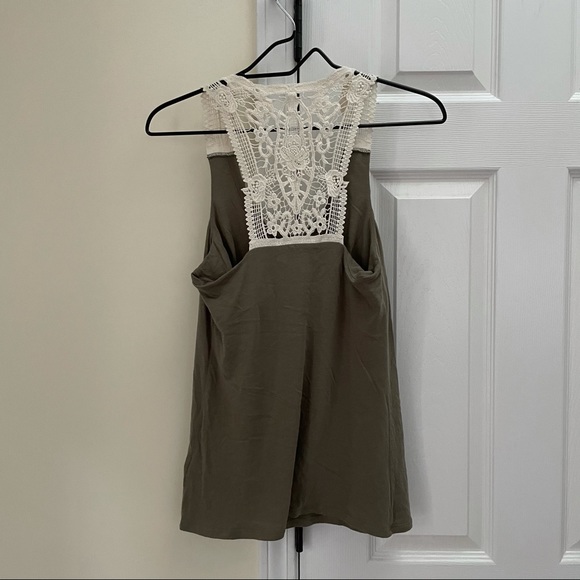 Banana Republic Olive/Crochet Top - Picture 2 of 3